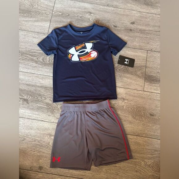 Under Armour Navy and Gray Kids' Activewear Set - Picture 1 of 5